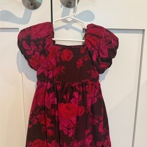 GAP Burgundy Dress with Magenta Floral Print